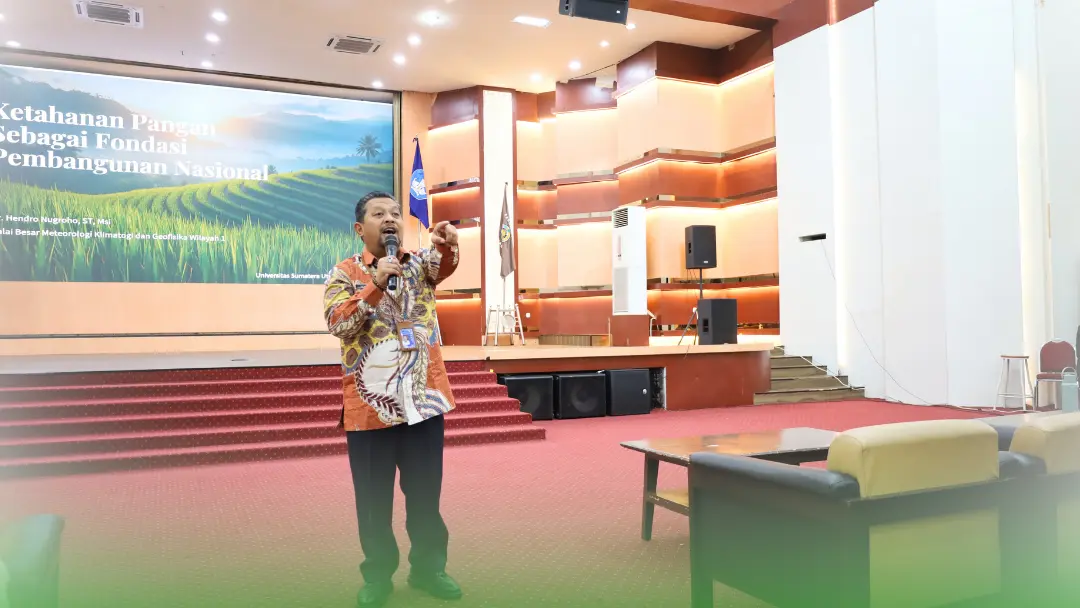 Head of BBMKG Region I Medan Discusses Food Security and Climate Change at FP USU’s 2026 PKKMB